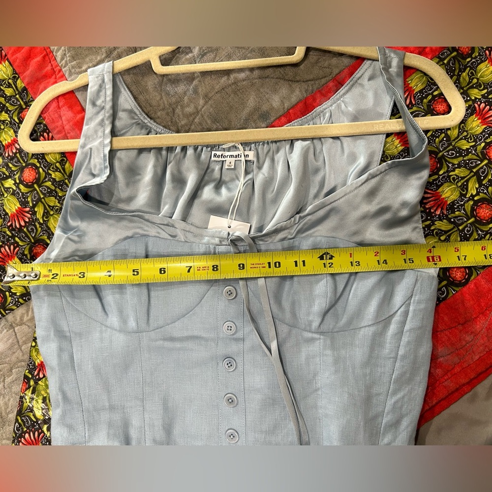 Reformation Eve blue corset top #corset #reformation #feminine size 4. NWT